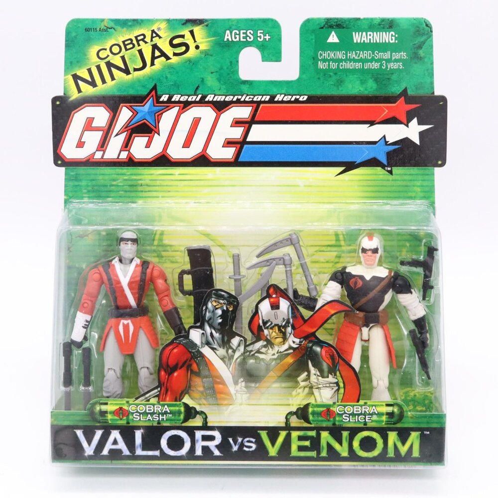 GI Joe Cobra Slash & Cobra Slice Valor vs Venom Ninja‎ Battles Hasbro 2004 New